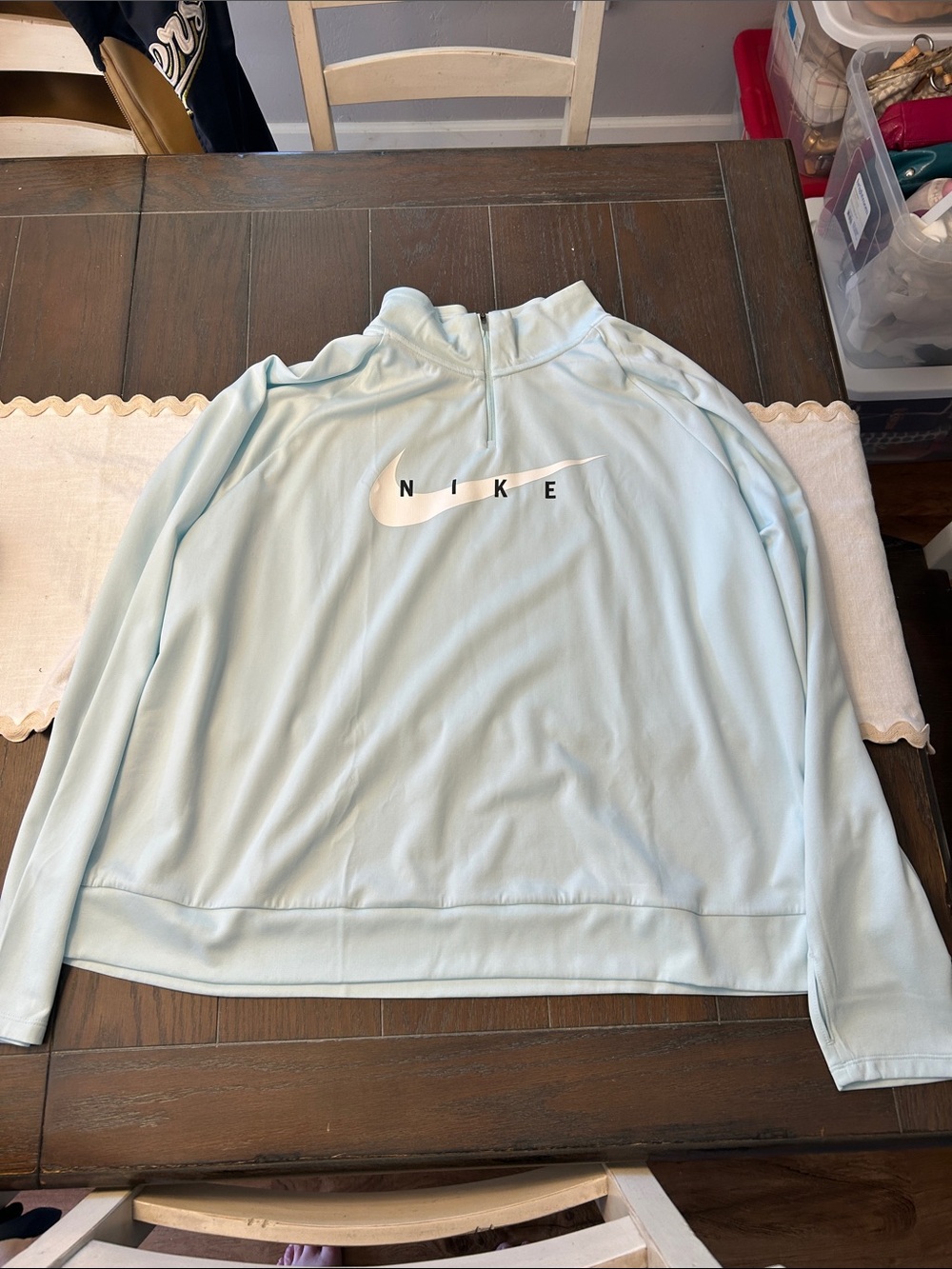 Nike Light Blue Dri-FIT Running Jacket with White Logo